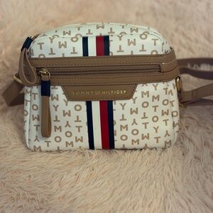 Tommy Hilfiger White and Tan Crossbody Bag